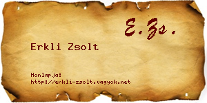 Erkli Zsolt névjegykártya